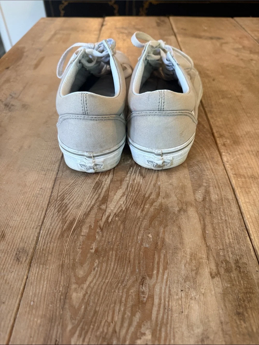 Vans Women's Low-Top Skate Sneakers - Light Beige with White Stripe